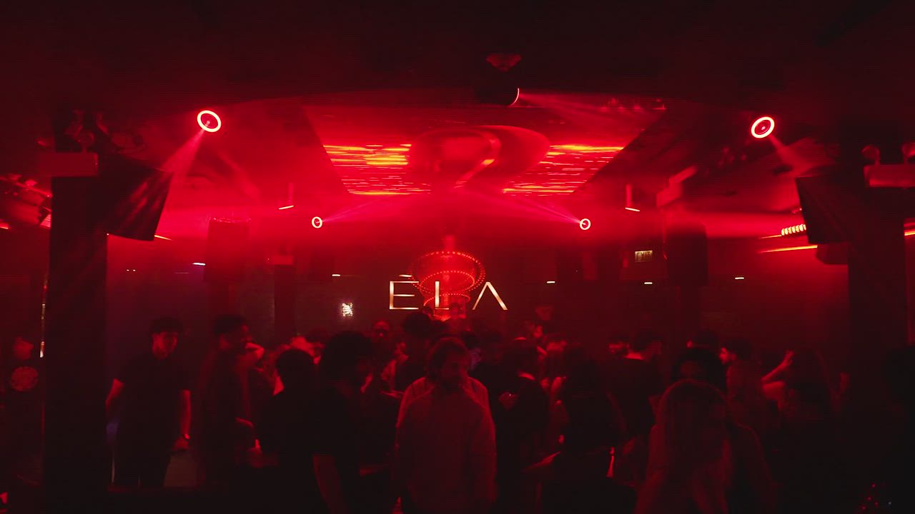 ELA dance floor under red lighting